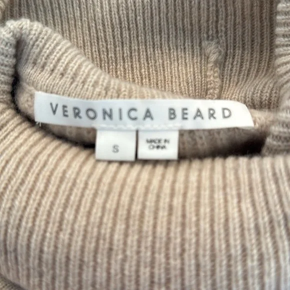 VERONICA BEARD Avia Oatmeal Cashmere Turtleneck Sweater SZ S